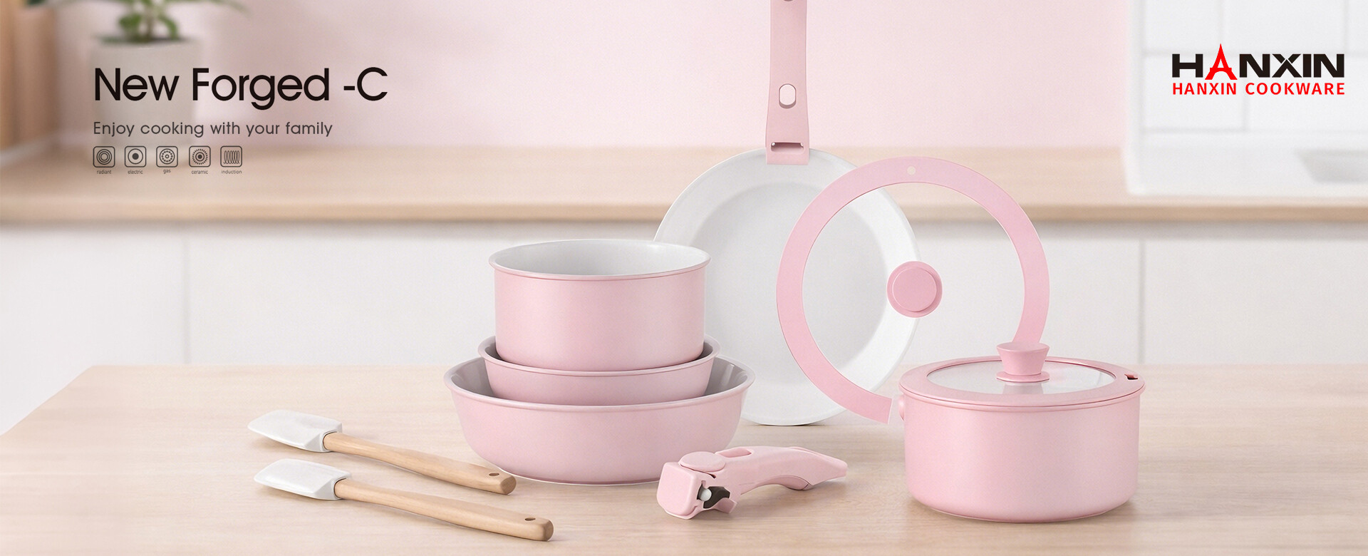 Fabbrica cinese di set di pentole in ceramica di alluminio