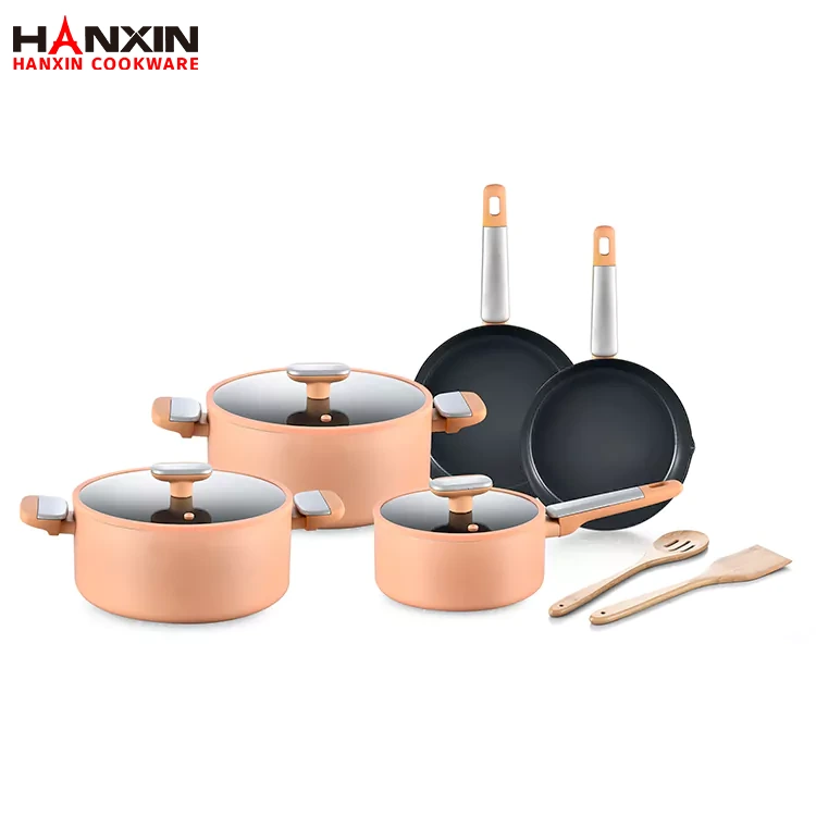 Set di pentole in ceramica in alluminio con rivestimento antiaderente