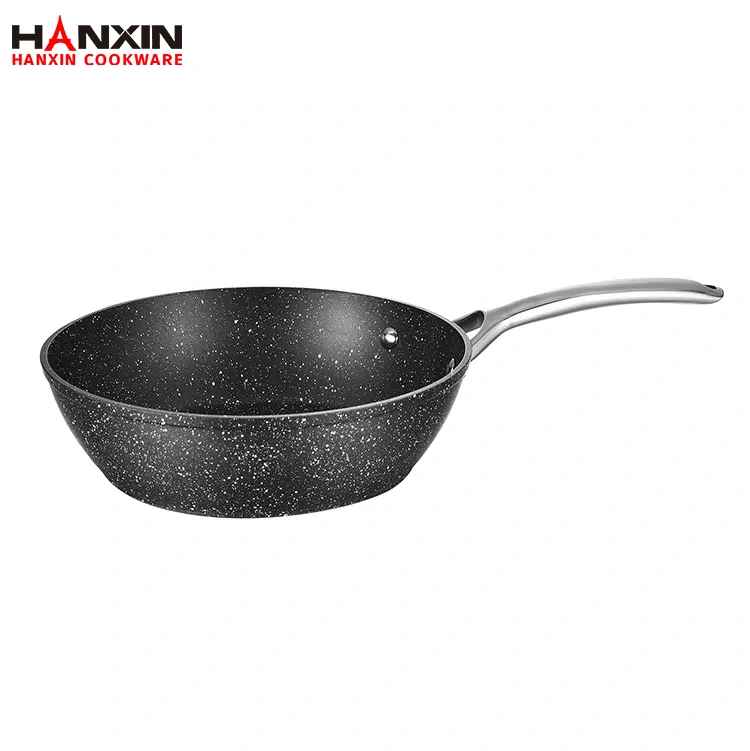Padella per friggere con rivestimento in marmo antiaderente in alluminio